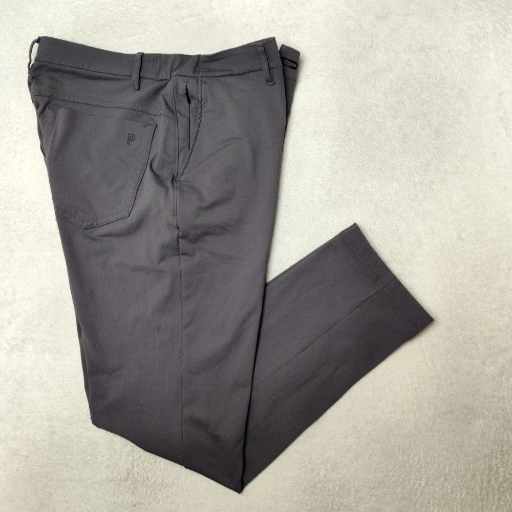 Public Rec Pants Mens 33x32 Gray Chino Slim All Day Everyday Stretch Travel Flat